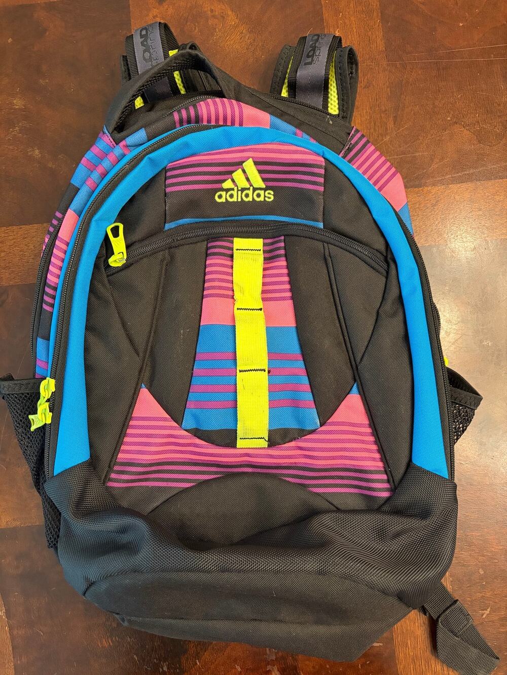 Adidas LoadSpring Backpack Black Pink Purple Blue Neon Preowned